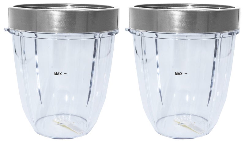 Blendin Replacement 18 Ounce Short Capacity Cup Jar with Lip Ring, Compatible with Nutribullet 600W, 900W, NB-101B, NB-101S, NB-201, NBR-0601, NBR-1201, NB9-1301, 900 Pro Series Blenders, 2 Pack Part - Image 4